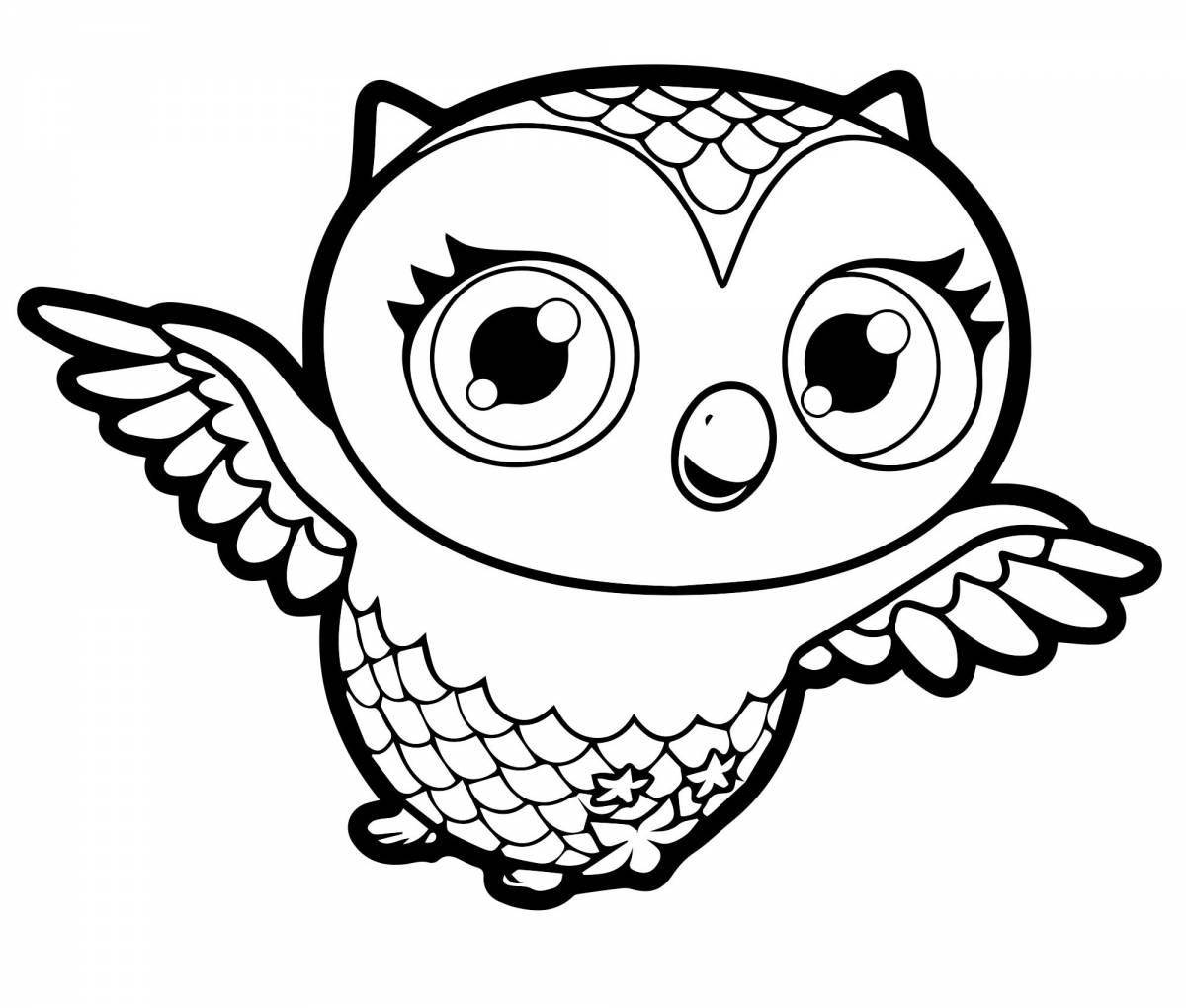 Animated owlet coloring page