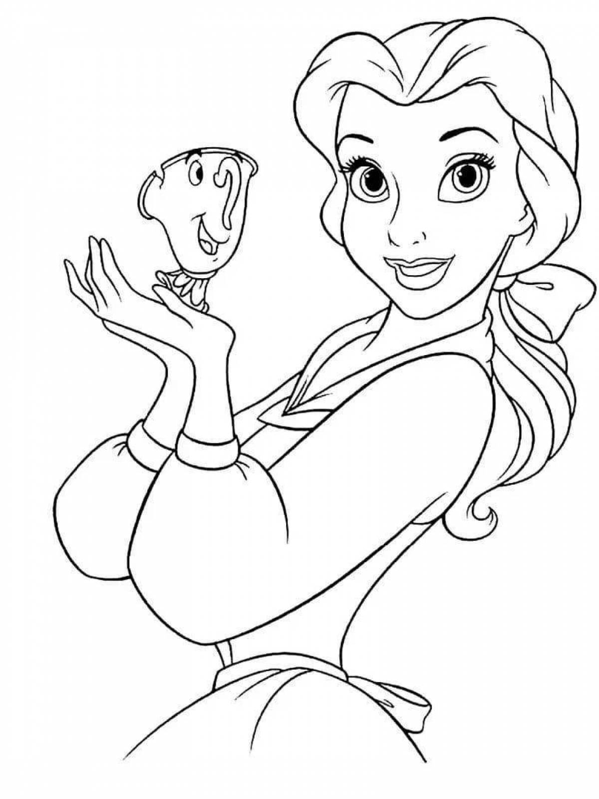 Charming belle coloring page