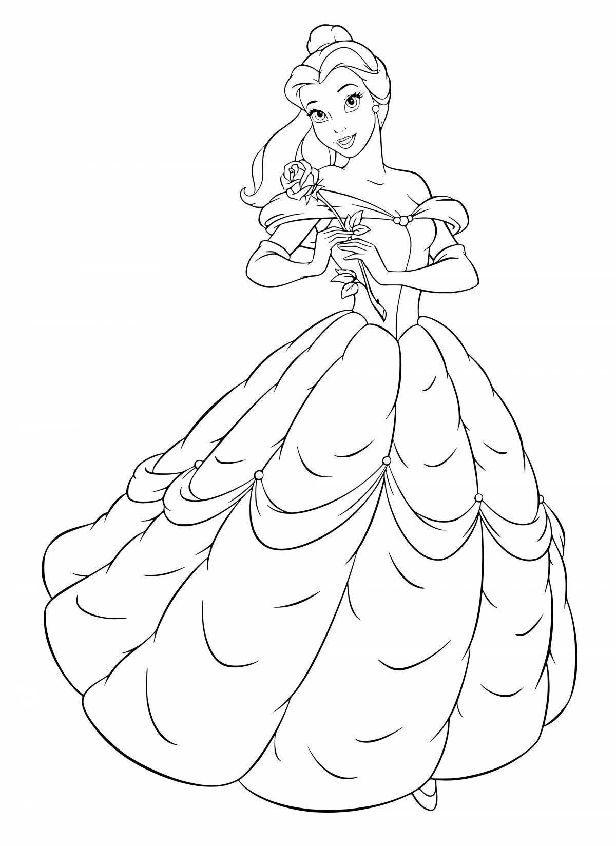 Glowing belle coloring page