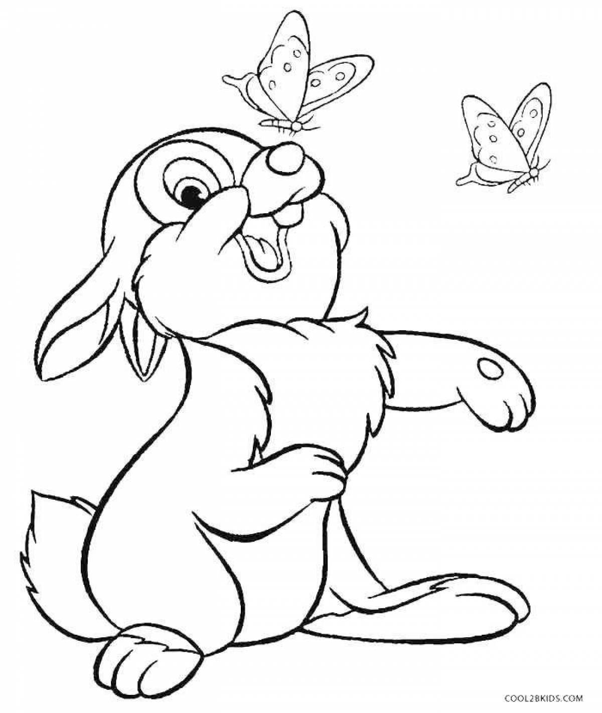 Игривая раскраска кролик рисунок
