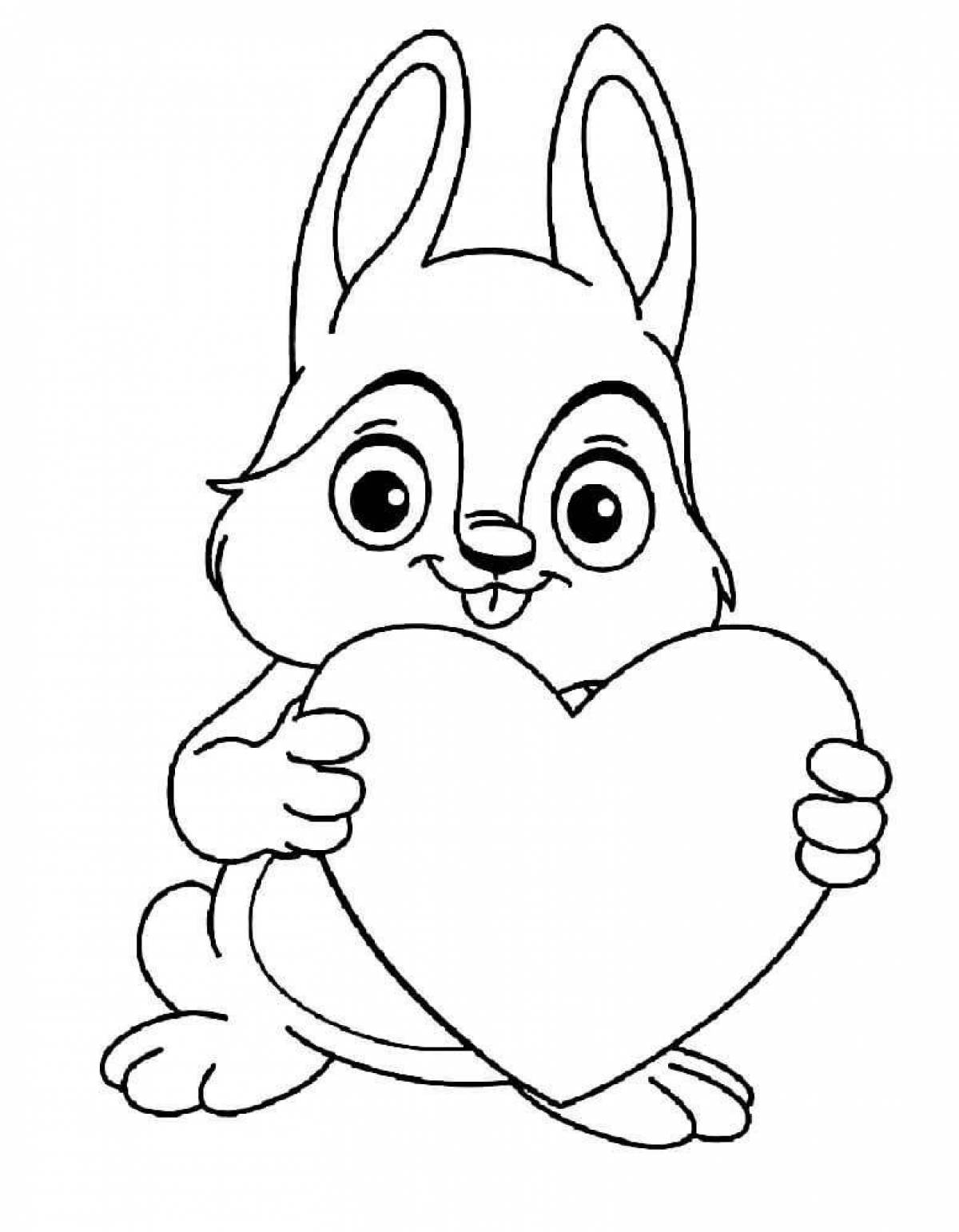 Забавный рисунок кролика-раскраски