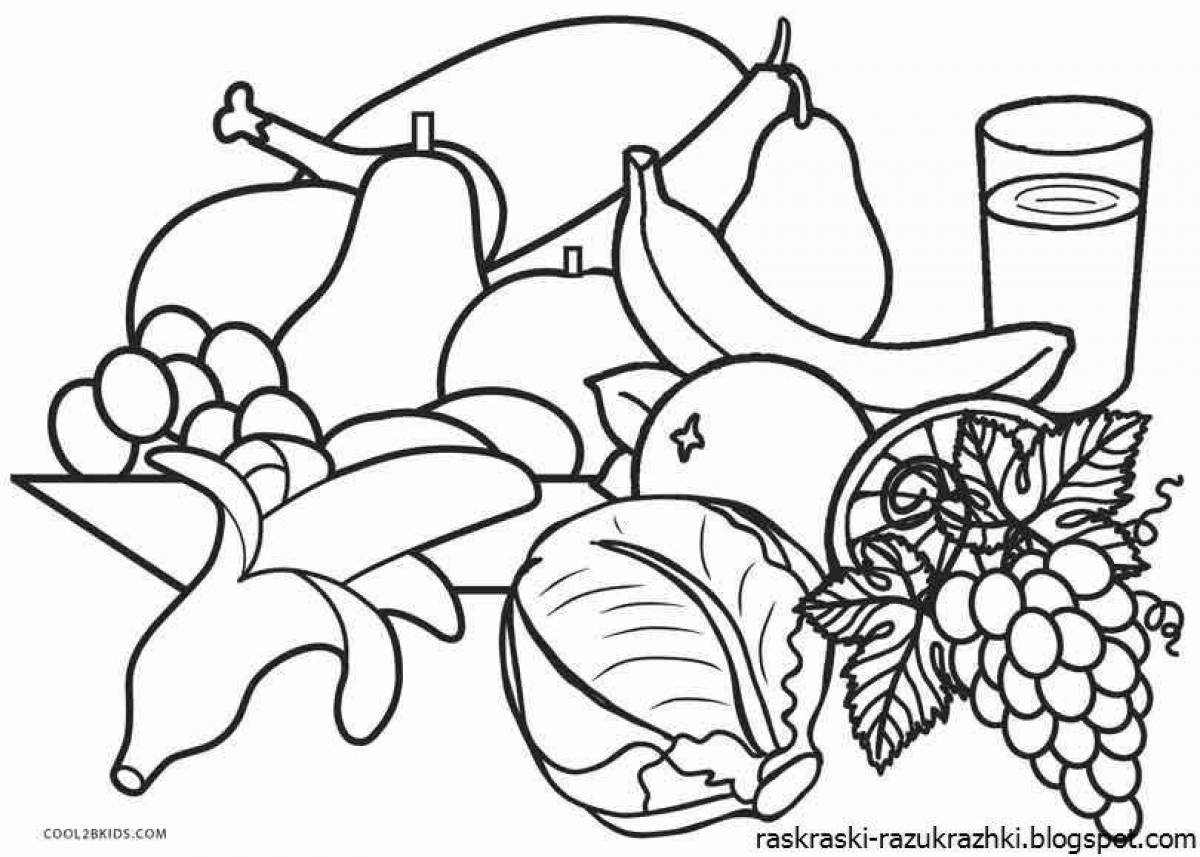 Fun coloring book about healthy eating