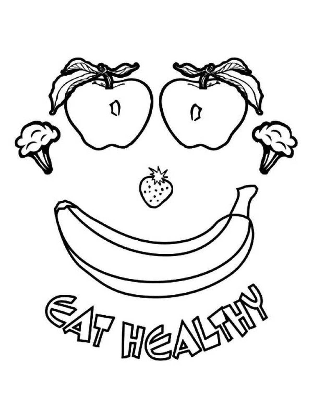 Appetizing healthy food coloring page