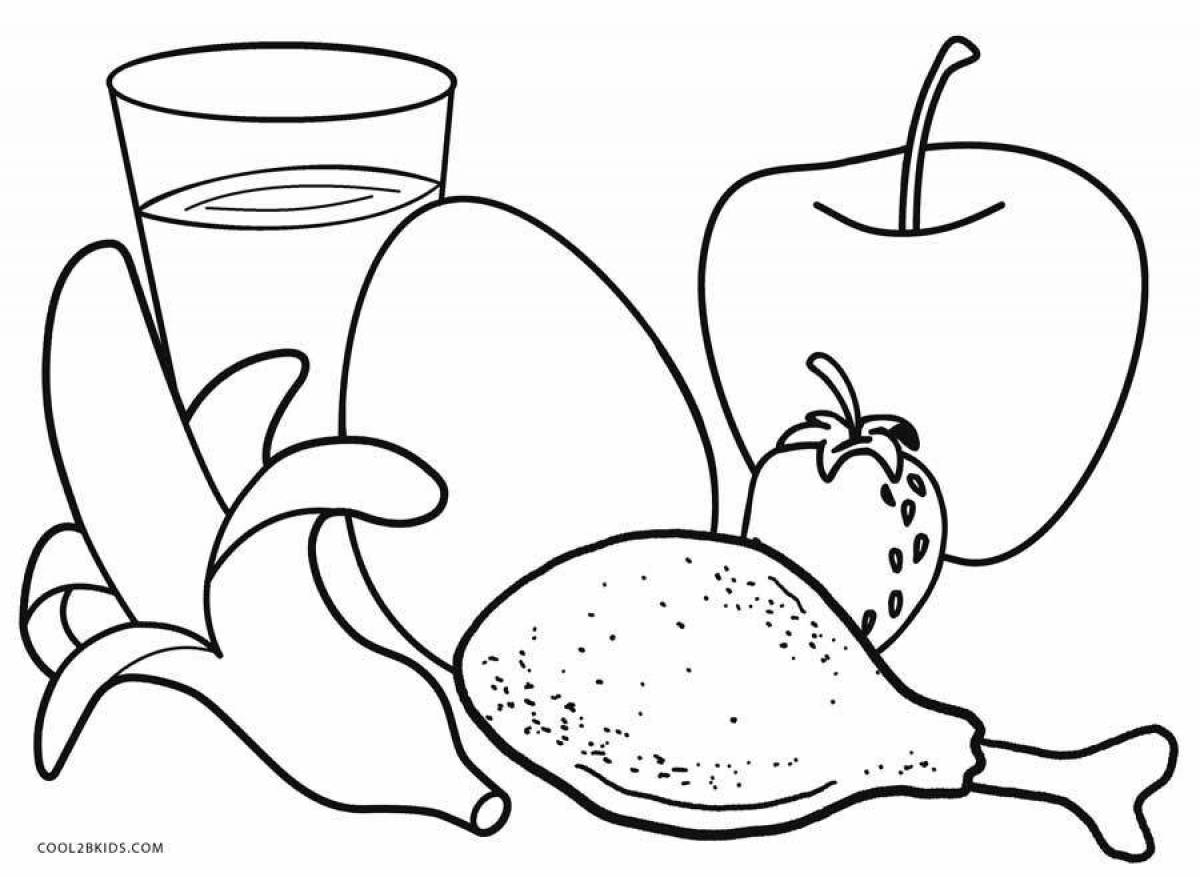 Inspirational healthy food coloring page