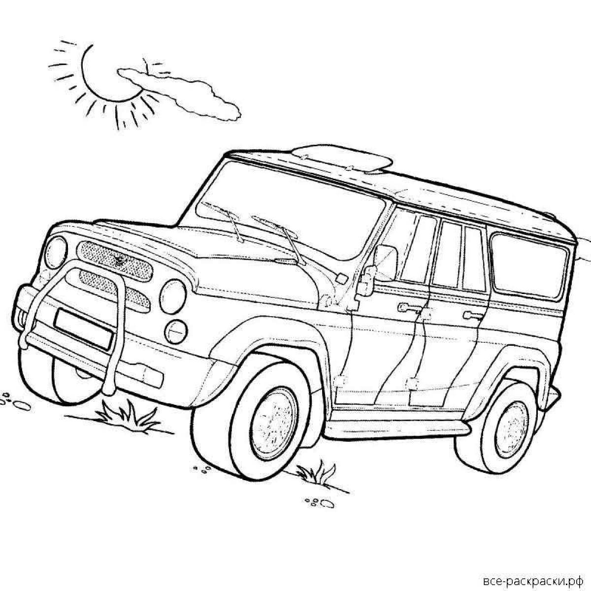 UAZ loaf bright coloring page