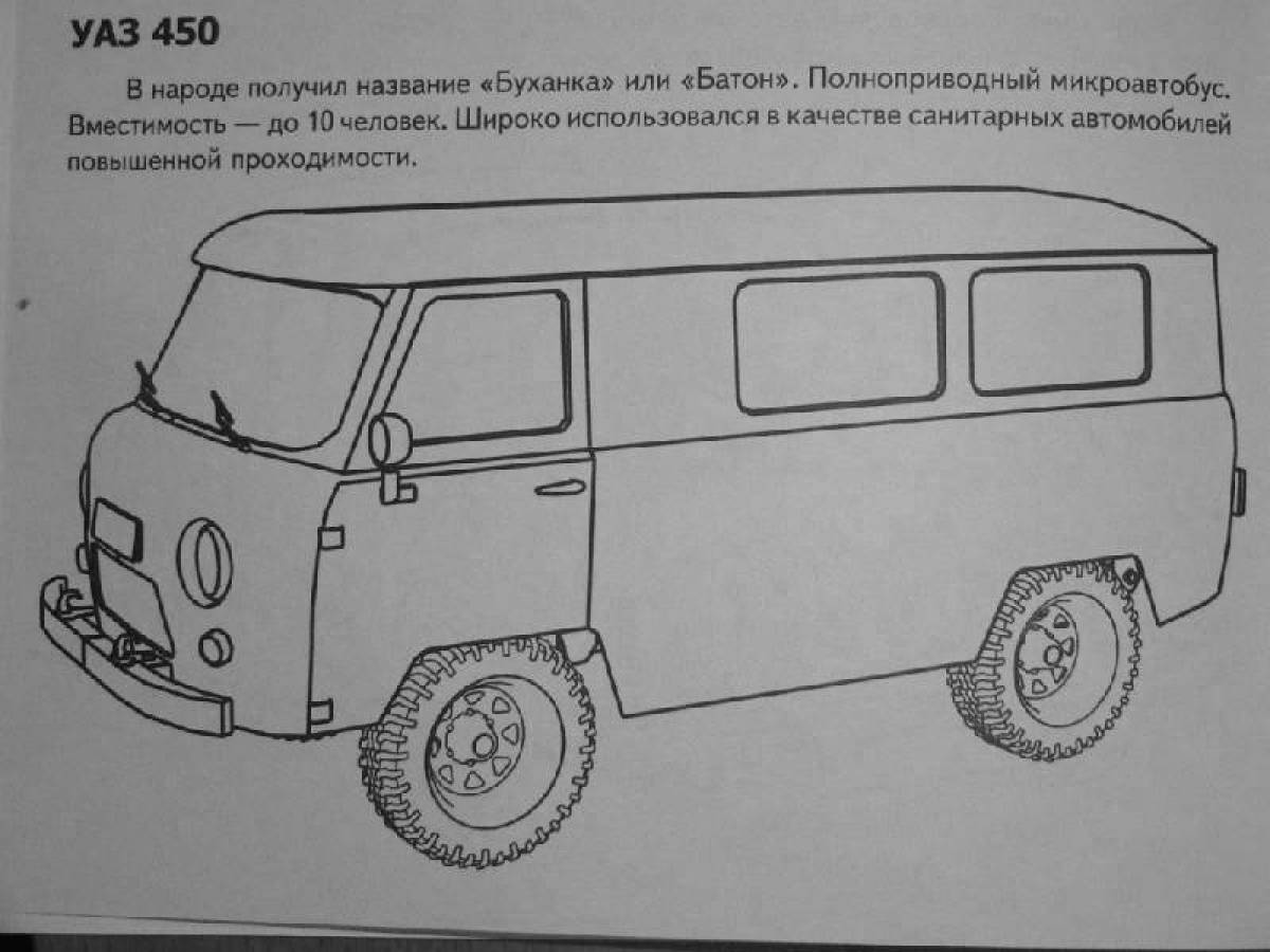 Coloring page charming UAZ loaf