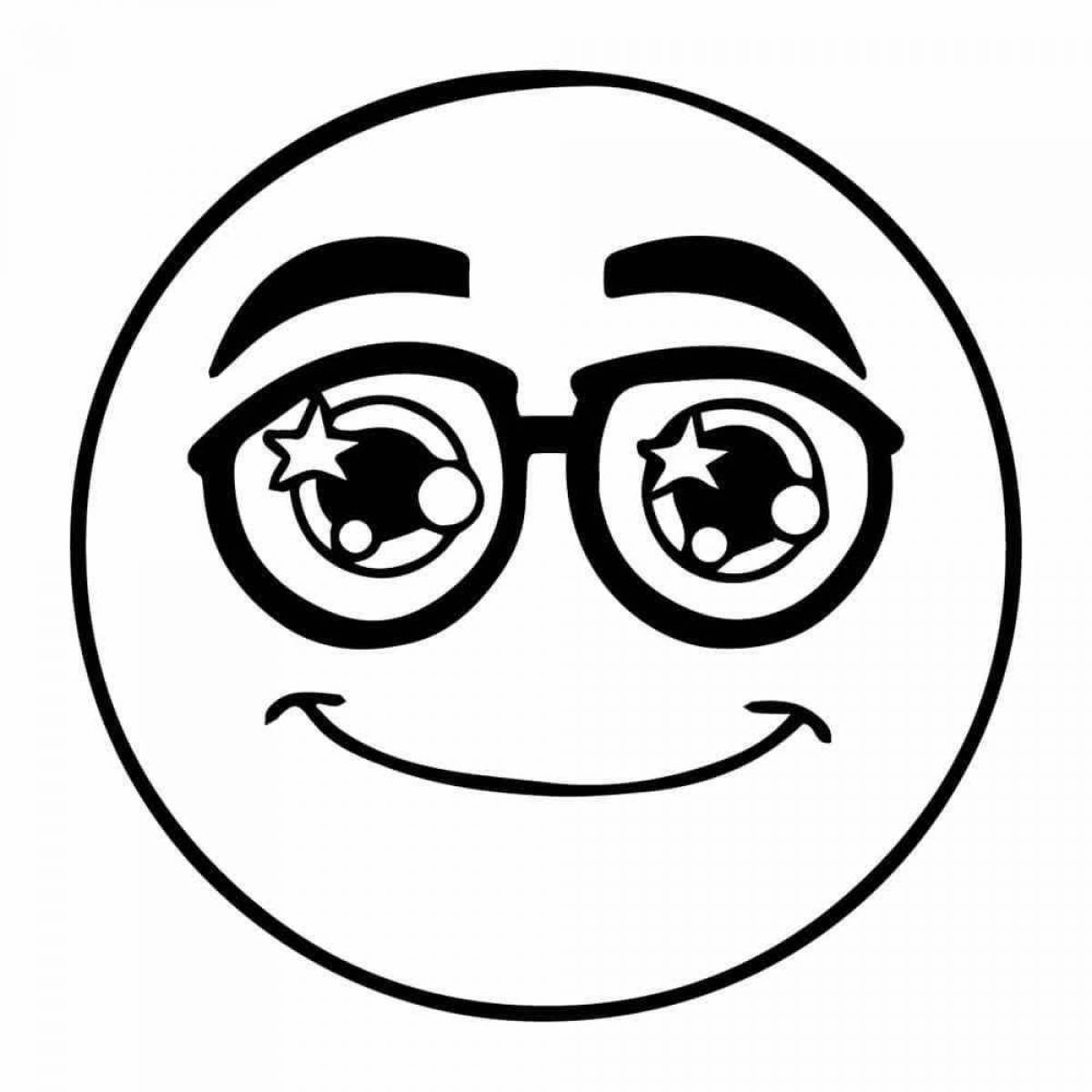 Radiant coloring page funny smiley