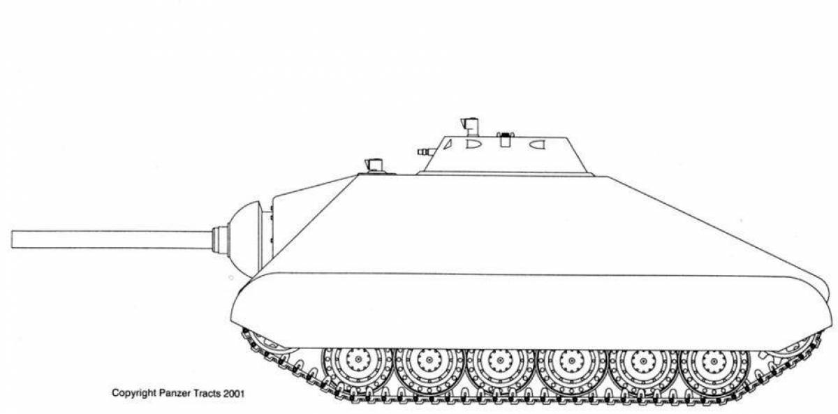 Adorable mouse tank coloring page