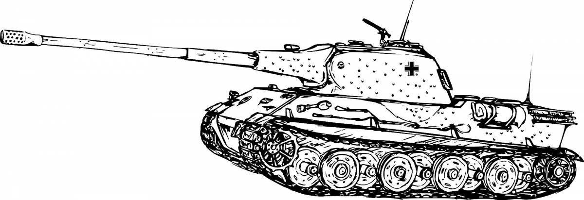 Wonderful mouse tank coloring page