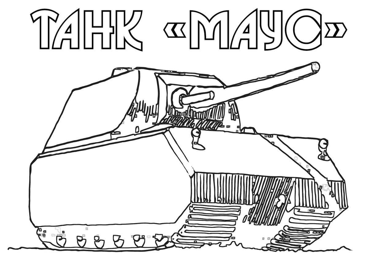 Cute mouse tank coloring page