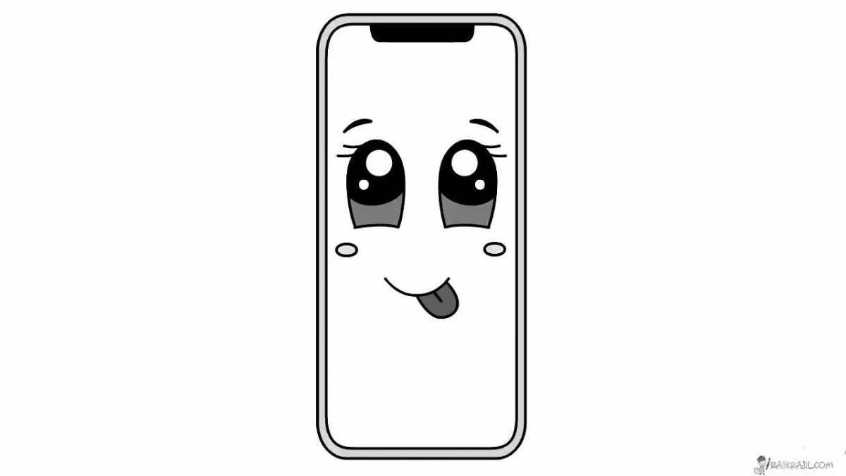Playful iphone 13 coloring page