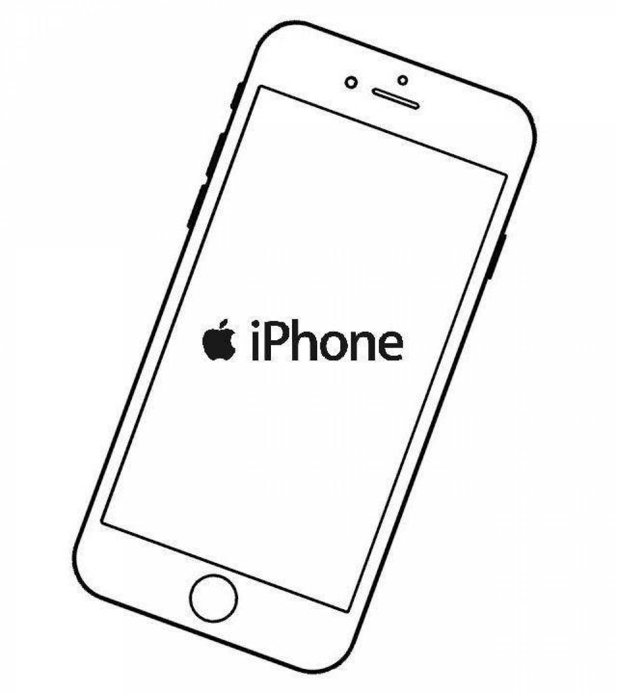 Adorable iphone 13 coloring page