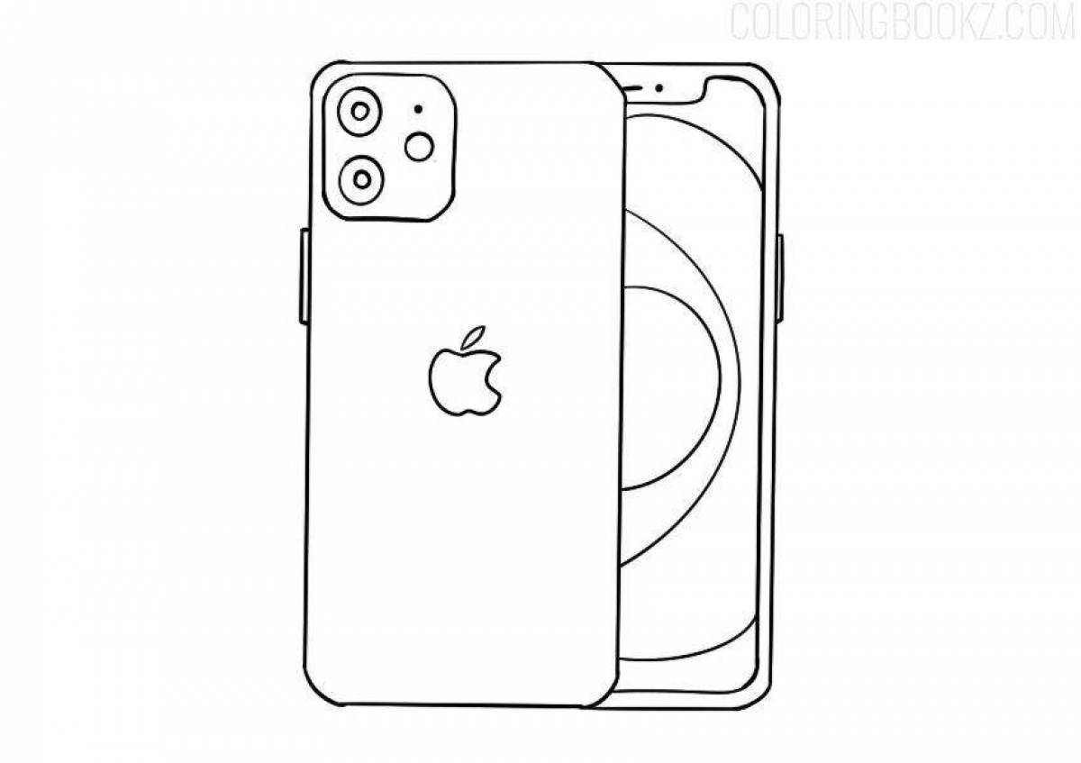 Funny iphone 13 coloring page