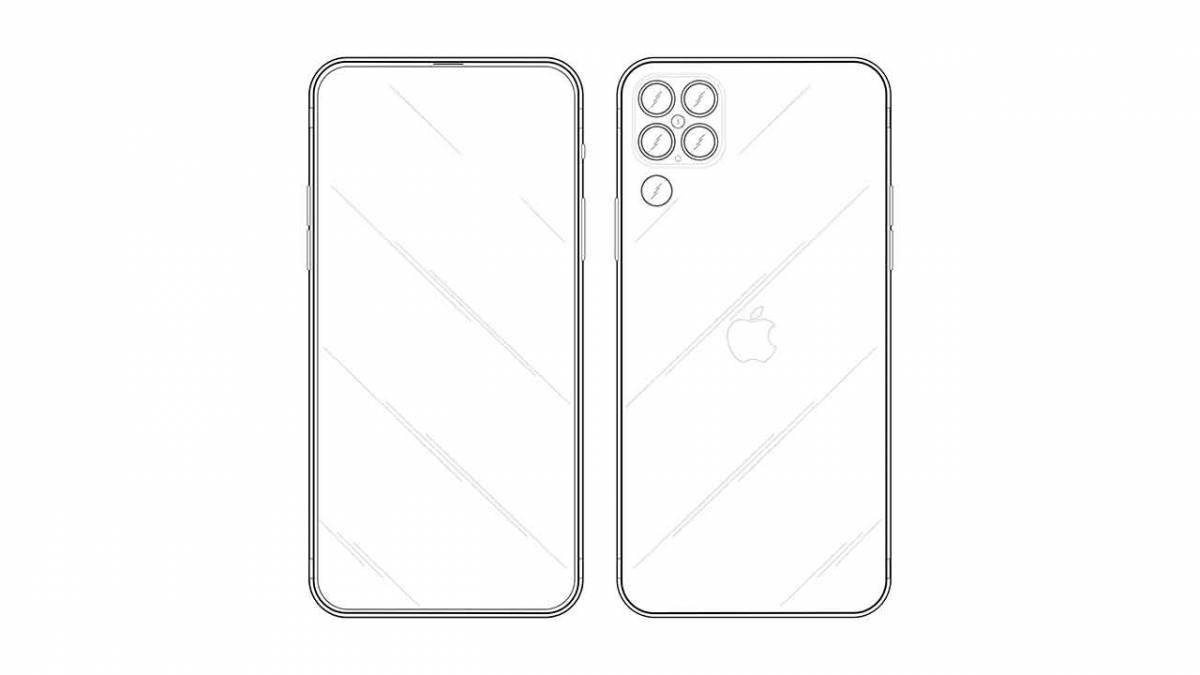 An animated iphone 13 coloring page