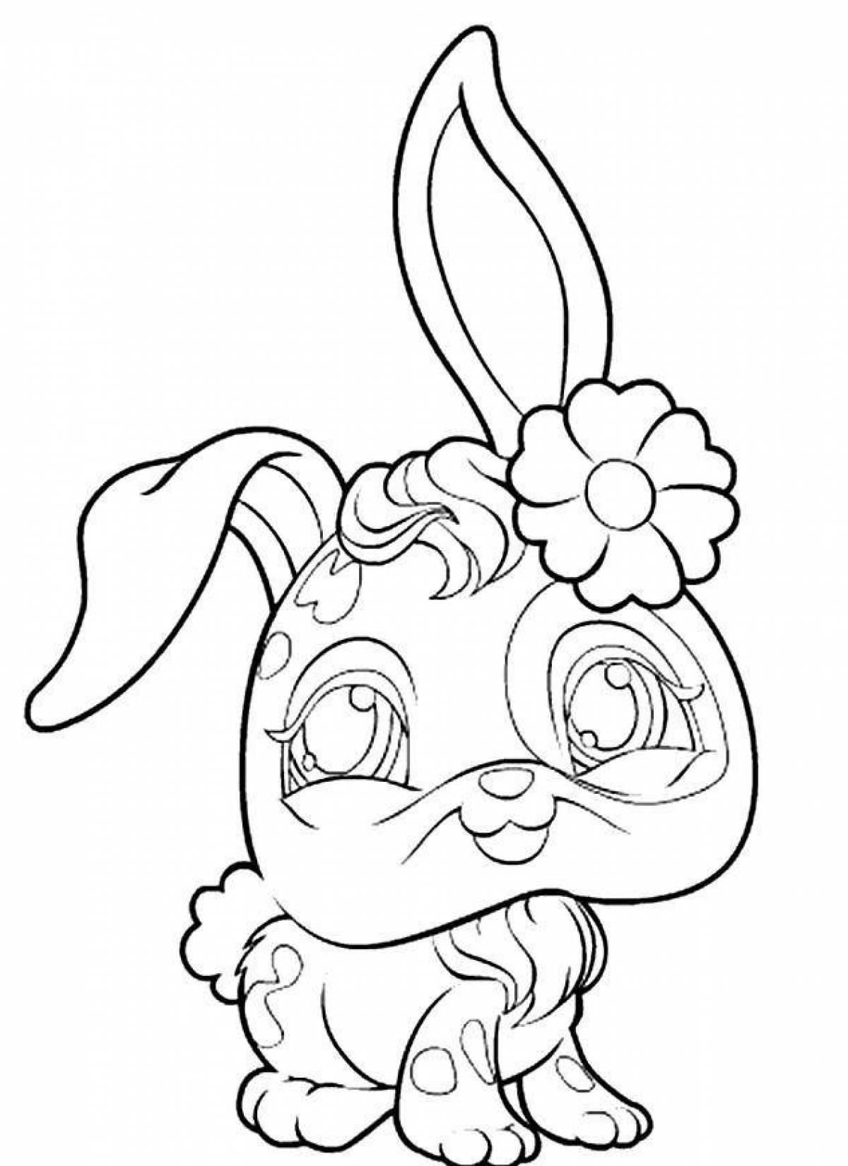 Colorful coloring book for bunny girls