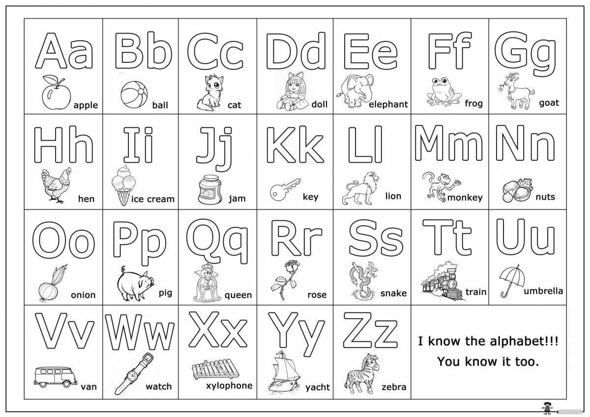 Funny russian alphabet coloring page