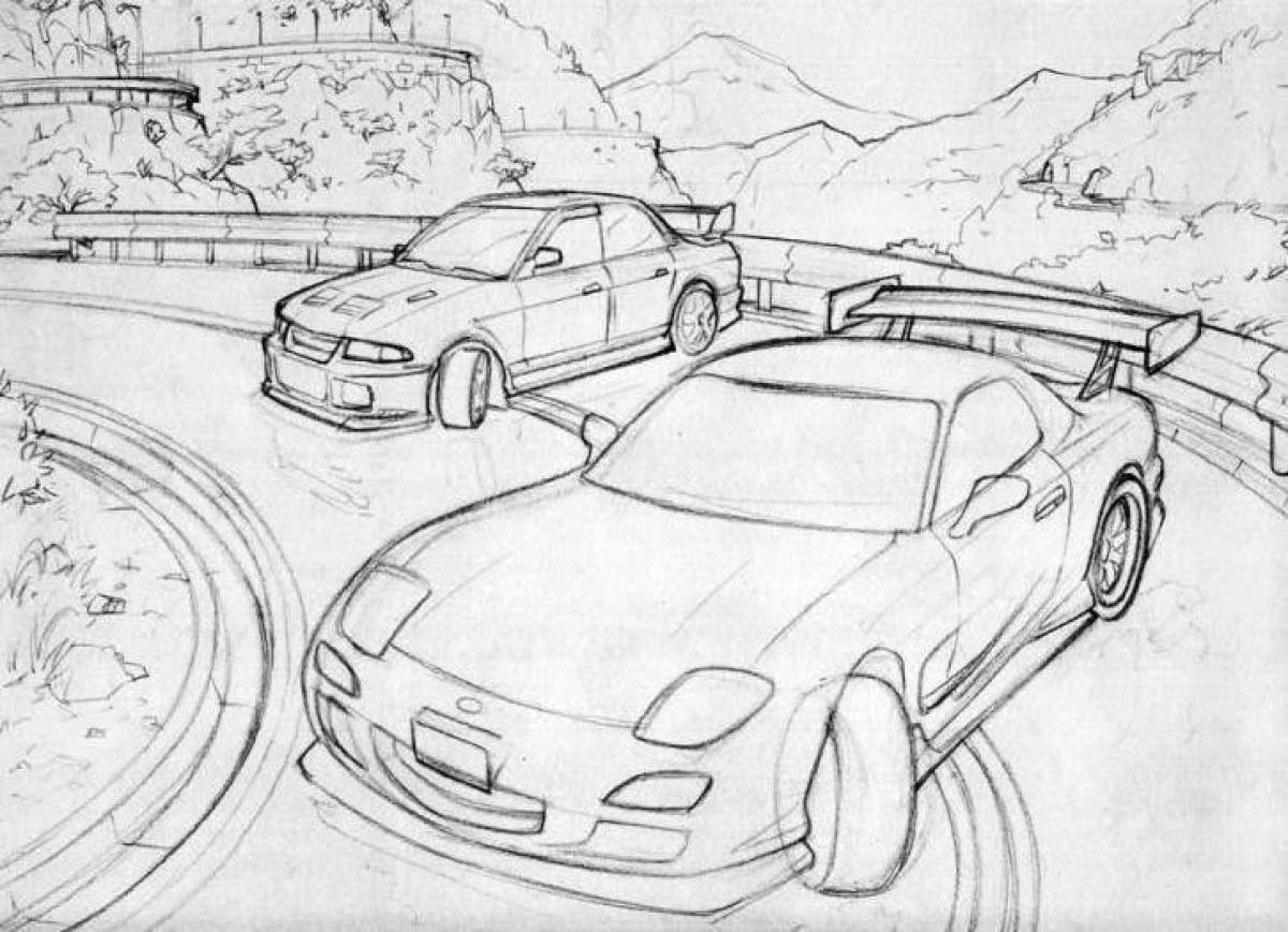 Luxury car coloring page from fr legends