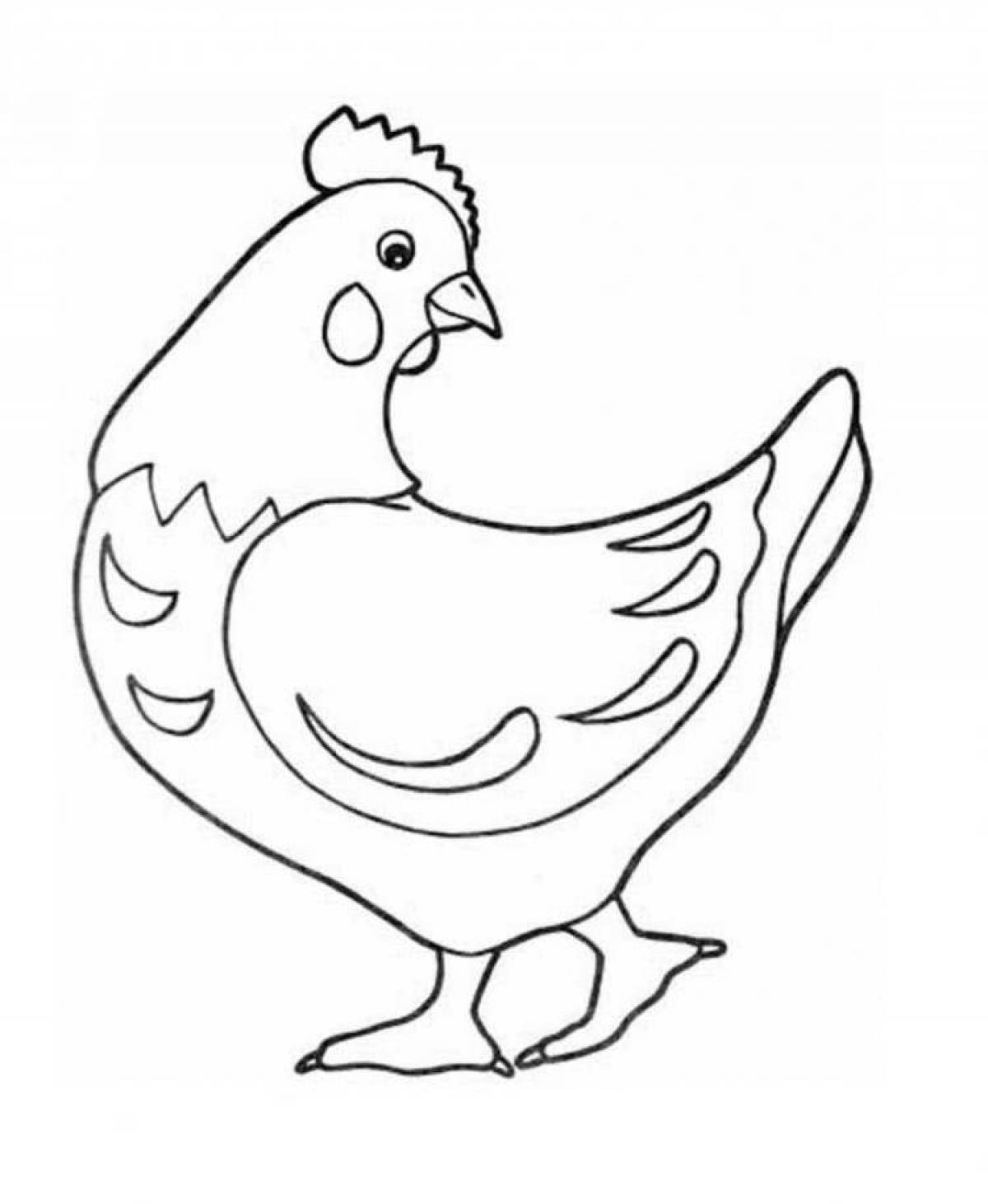 Adorable poultry coloring page for kids