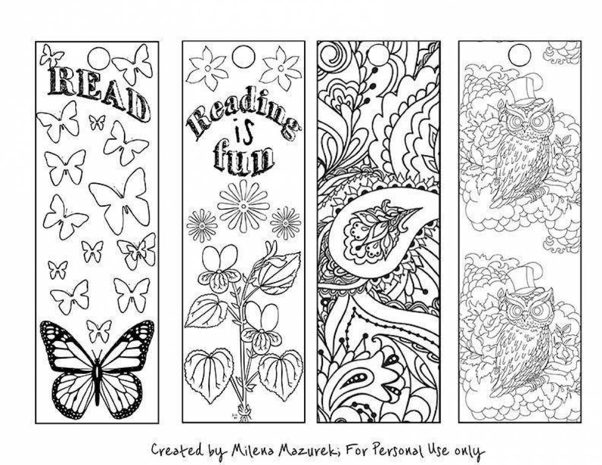 Яркая вкладка-раскраска