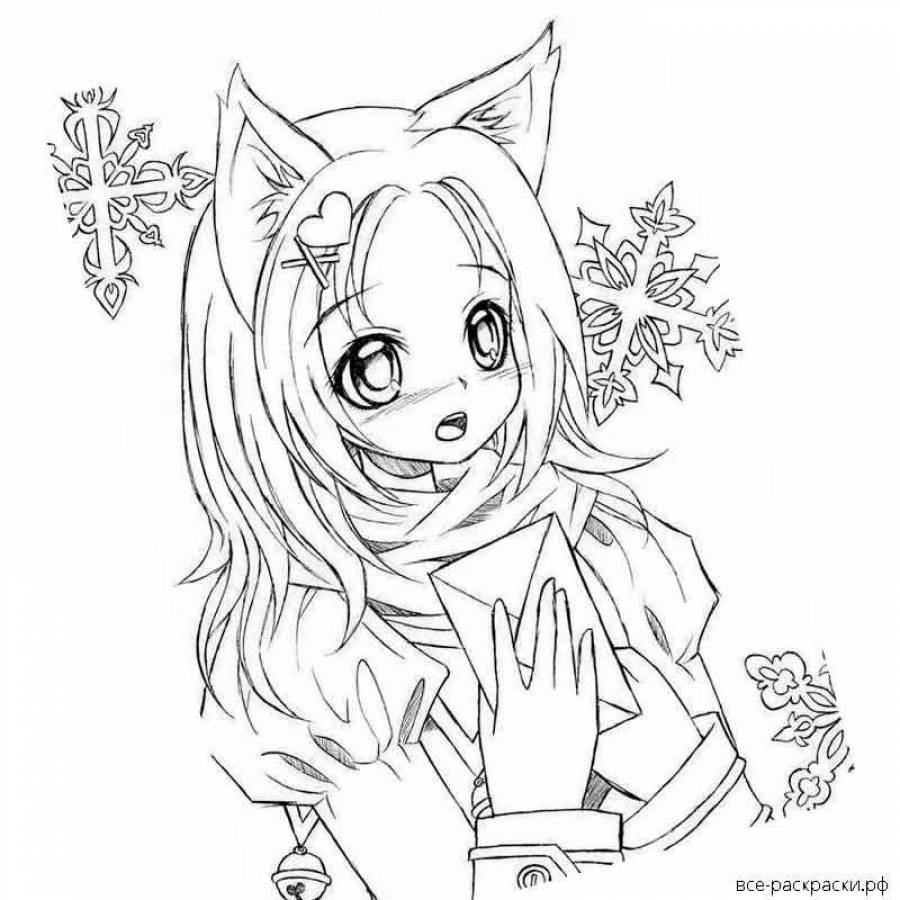Coloring Pages Anime cat (25 pcs) download or print for free 4724