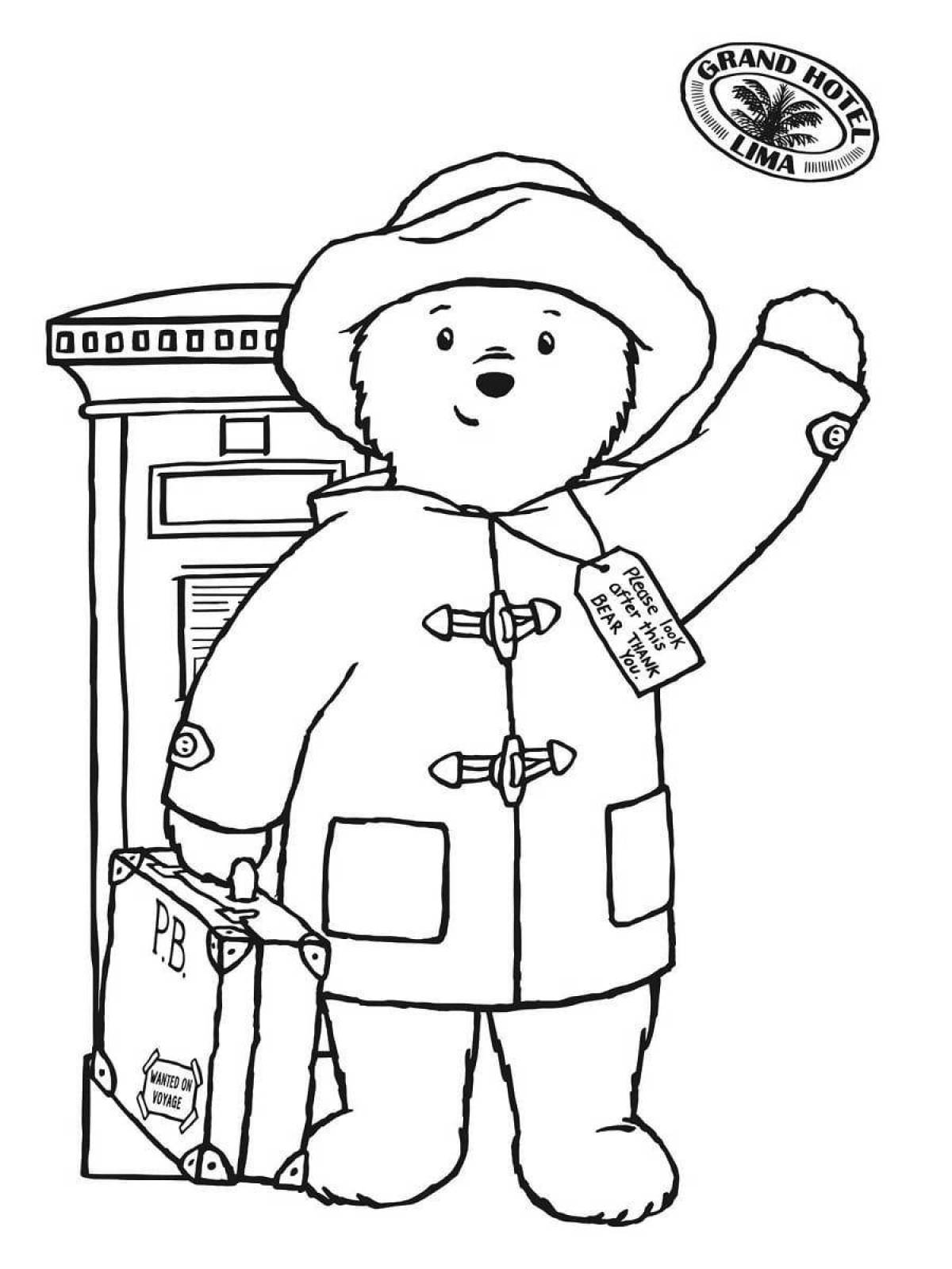 Медвежонок Паддингтон раскраска для детей