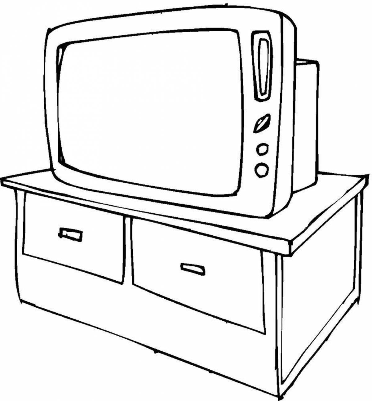 Рисунок тв мена 3.0. Раскраска телевизор. Раскраска мебель для малышей. Телевизор для раскрашивания детям. Контур телевизора для детей.