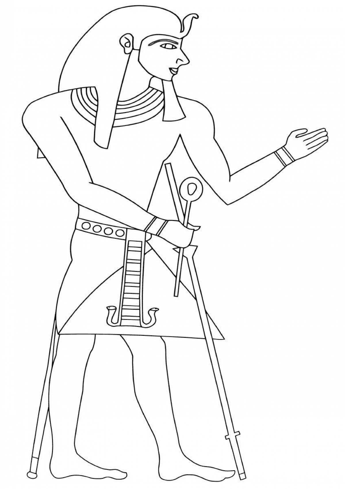 Фараон древнего Египта раскрашенный