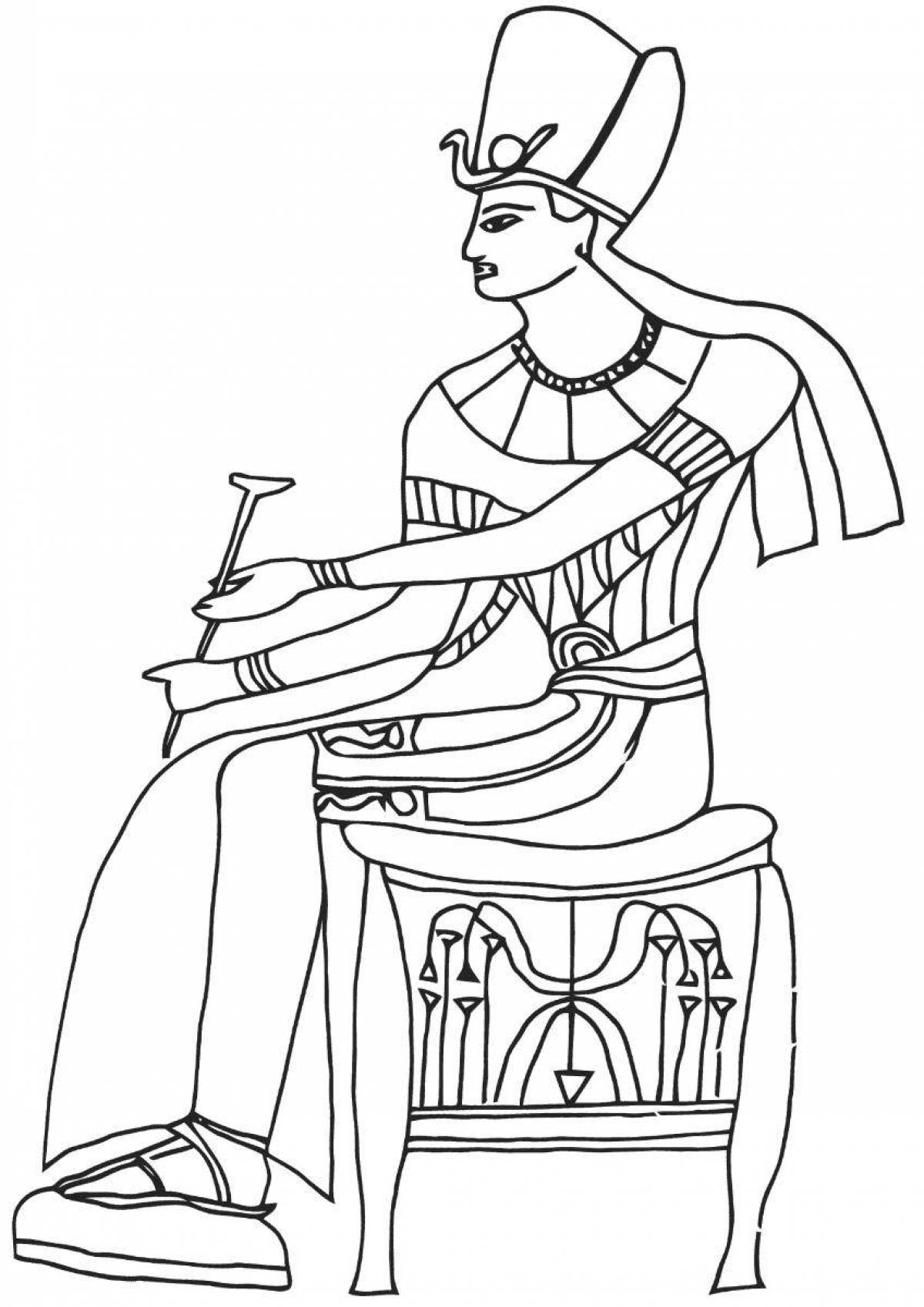 Раскраска фараона древнего Египта