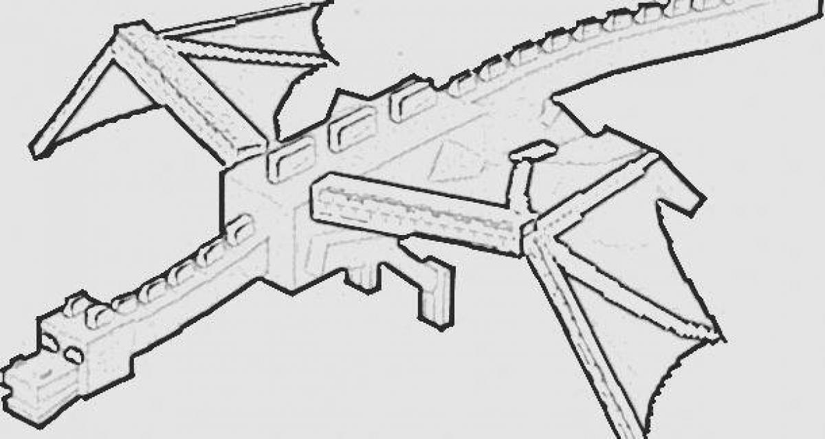 Майнкрафт эндер дракон нарисовать