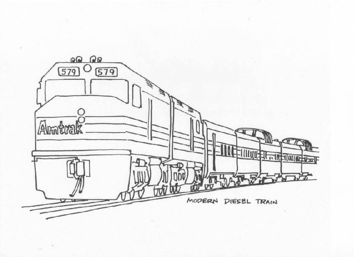 Рисунок тепловоза карандашом