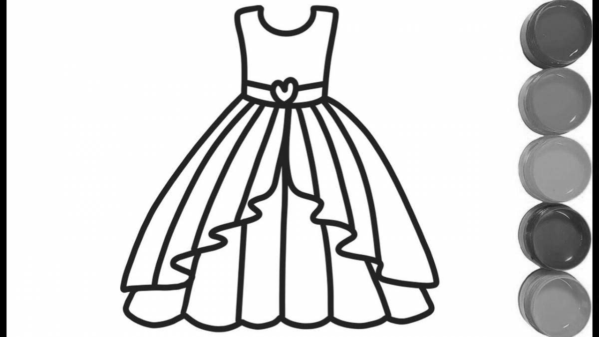 Раскраска «красивое платье» для детей 3-4 лет