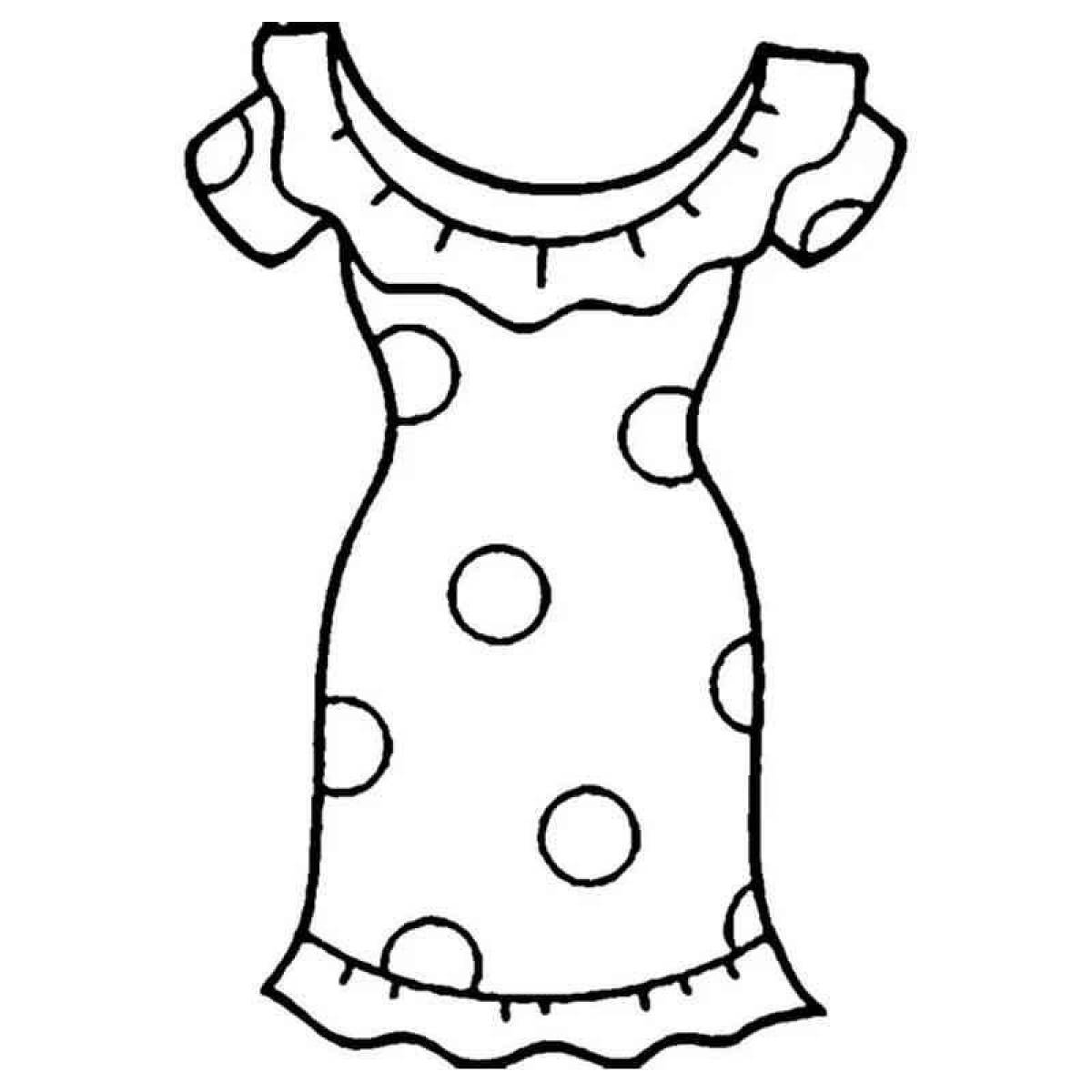 Платье раскраска для детей