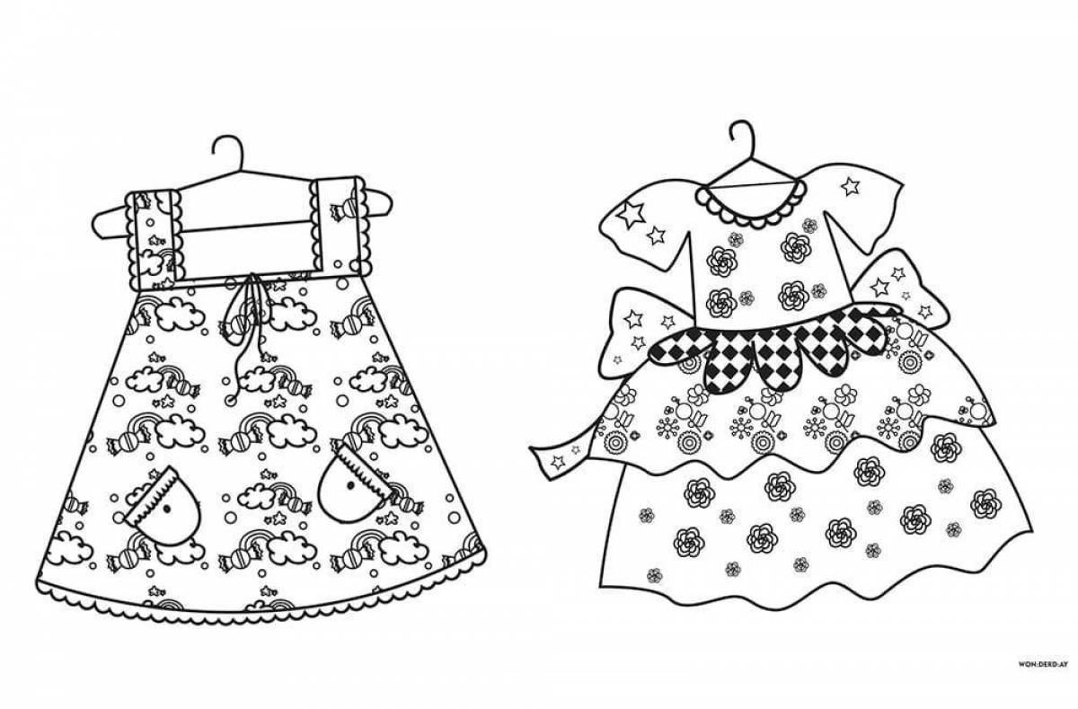 Раскраска «блестящее платье» для детей 3-4 лет
