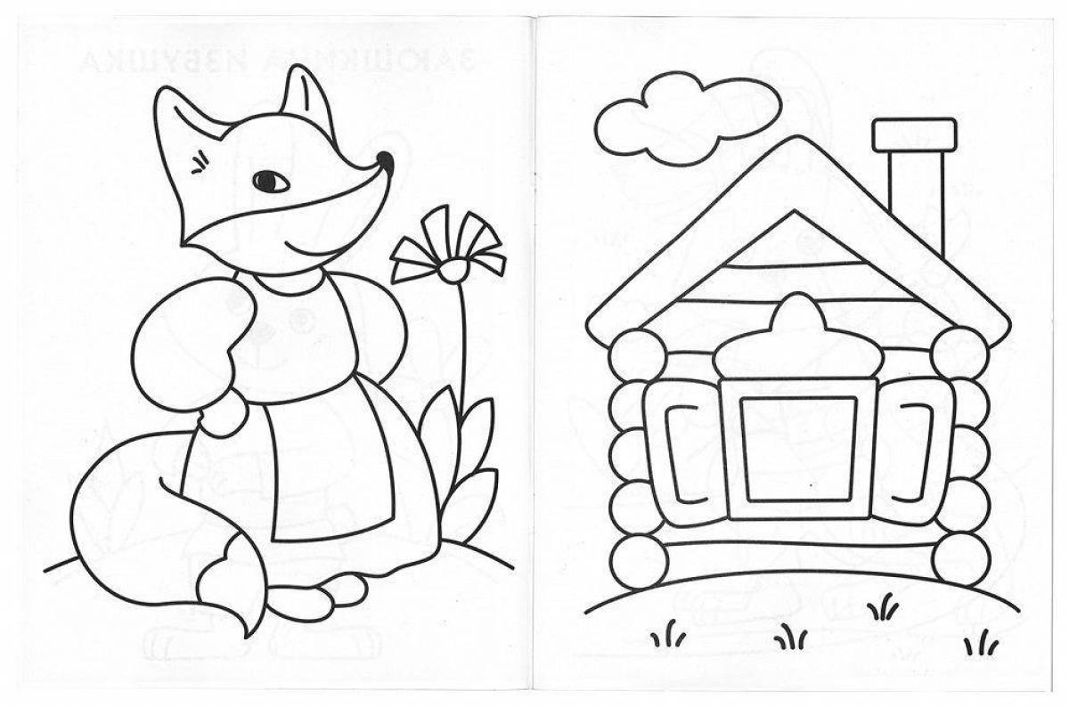 Gorgeous teremok coloring book for kids