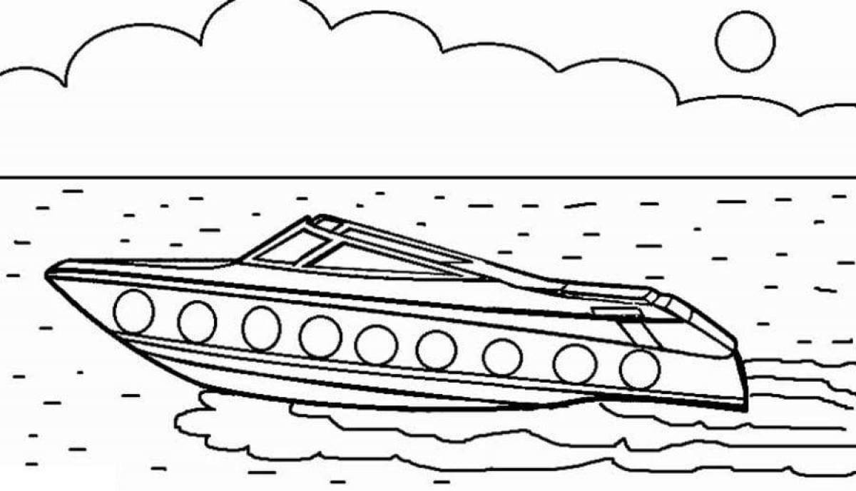Majestic boat coloring book