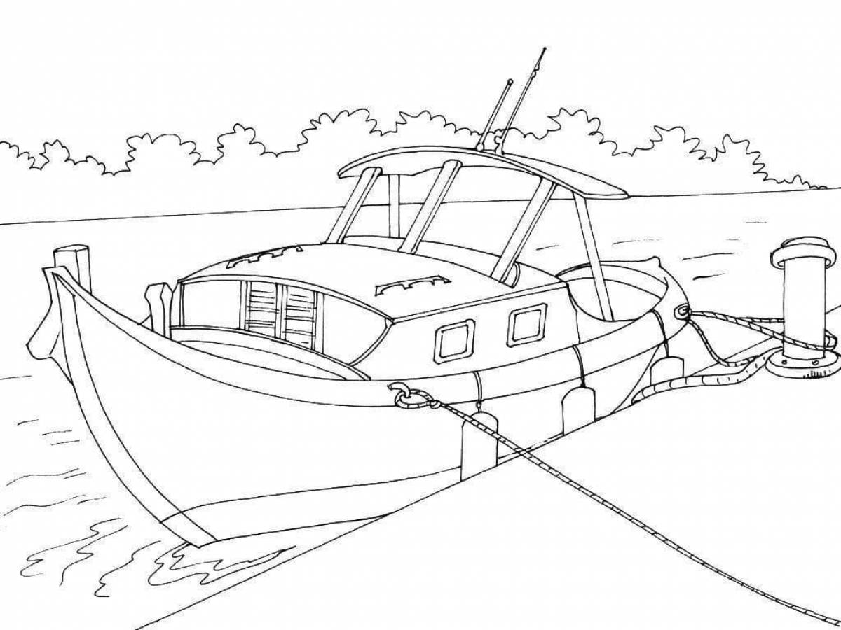 Shining boat coloring page