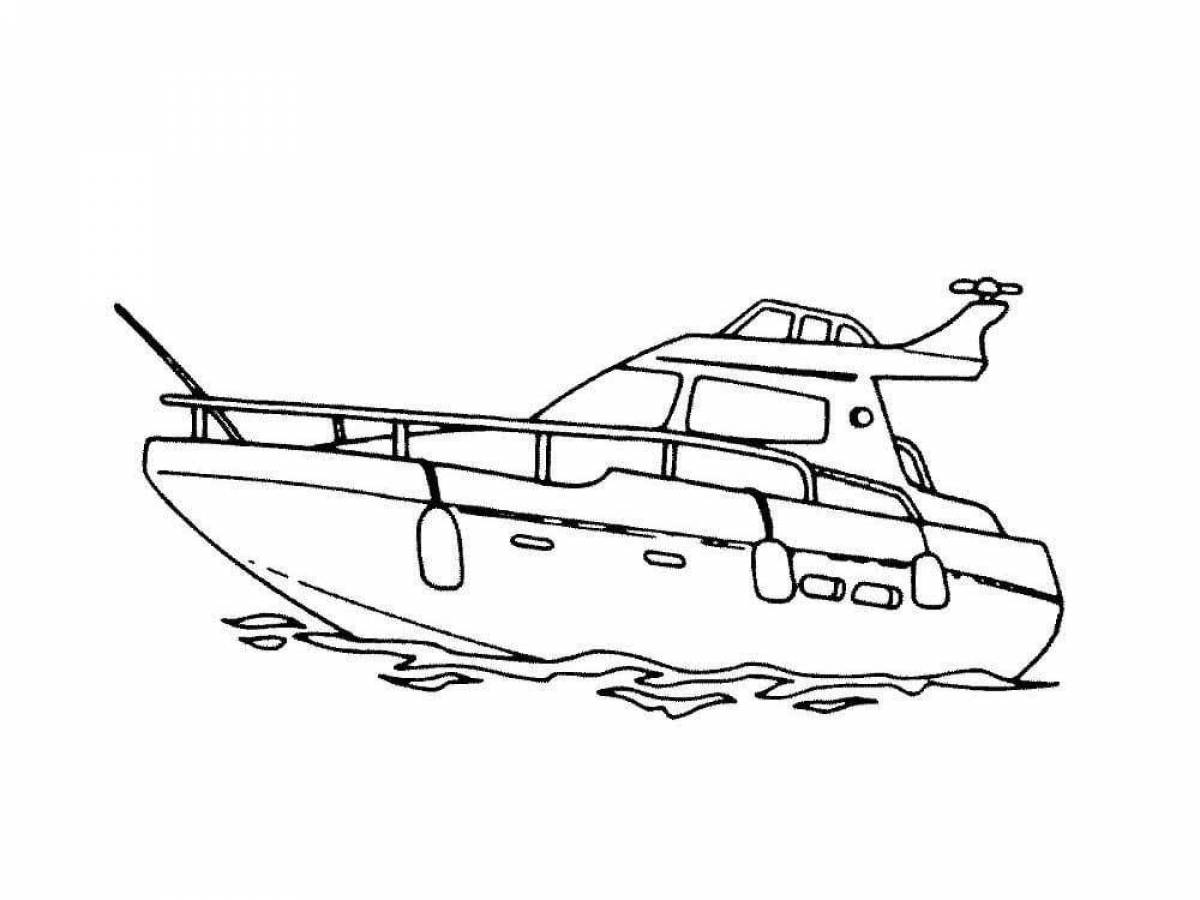 Shiny boat coloring page