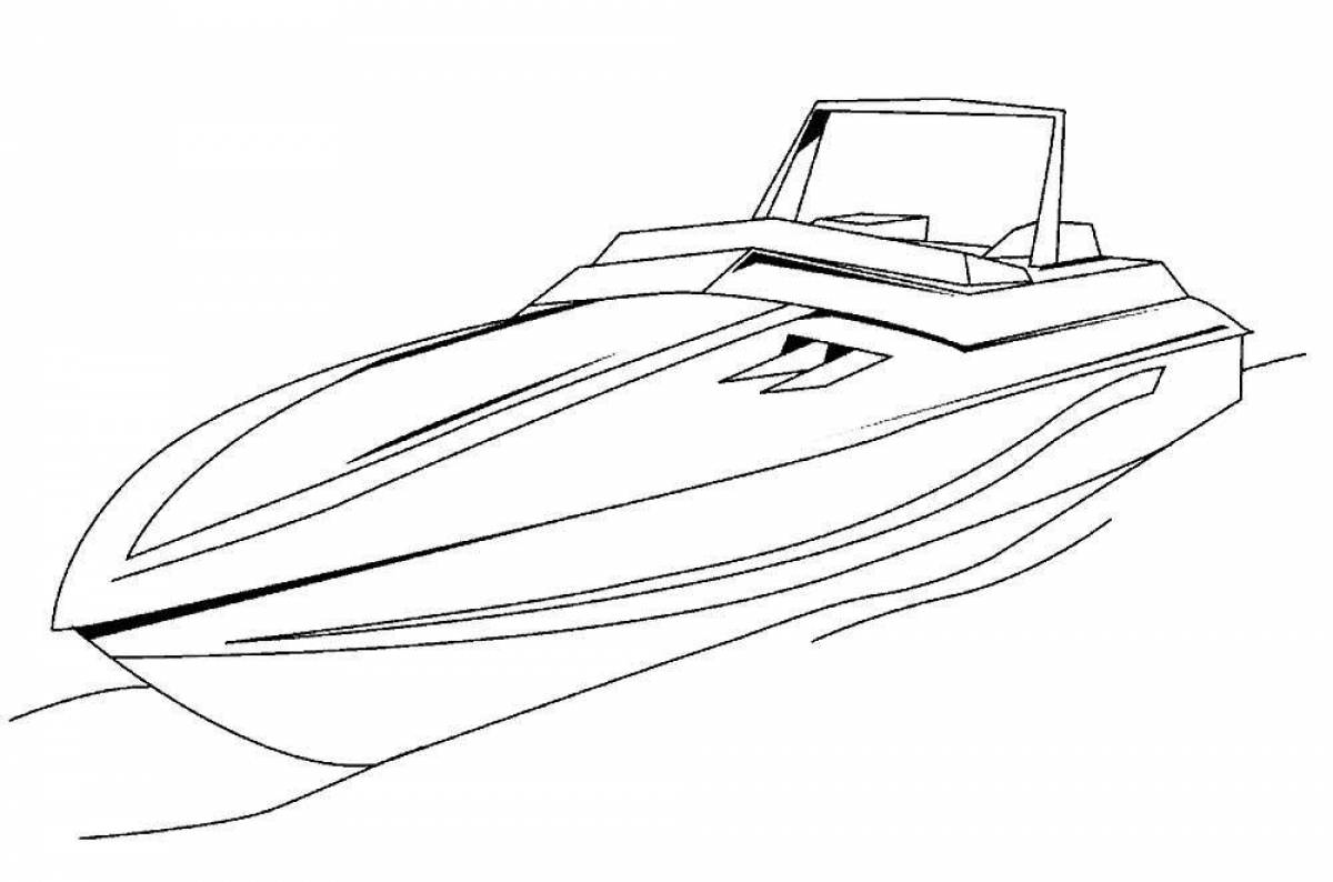 Serene boat coloring page