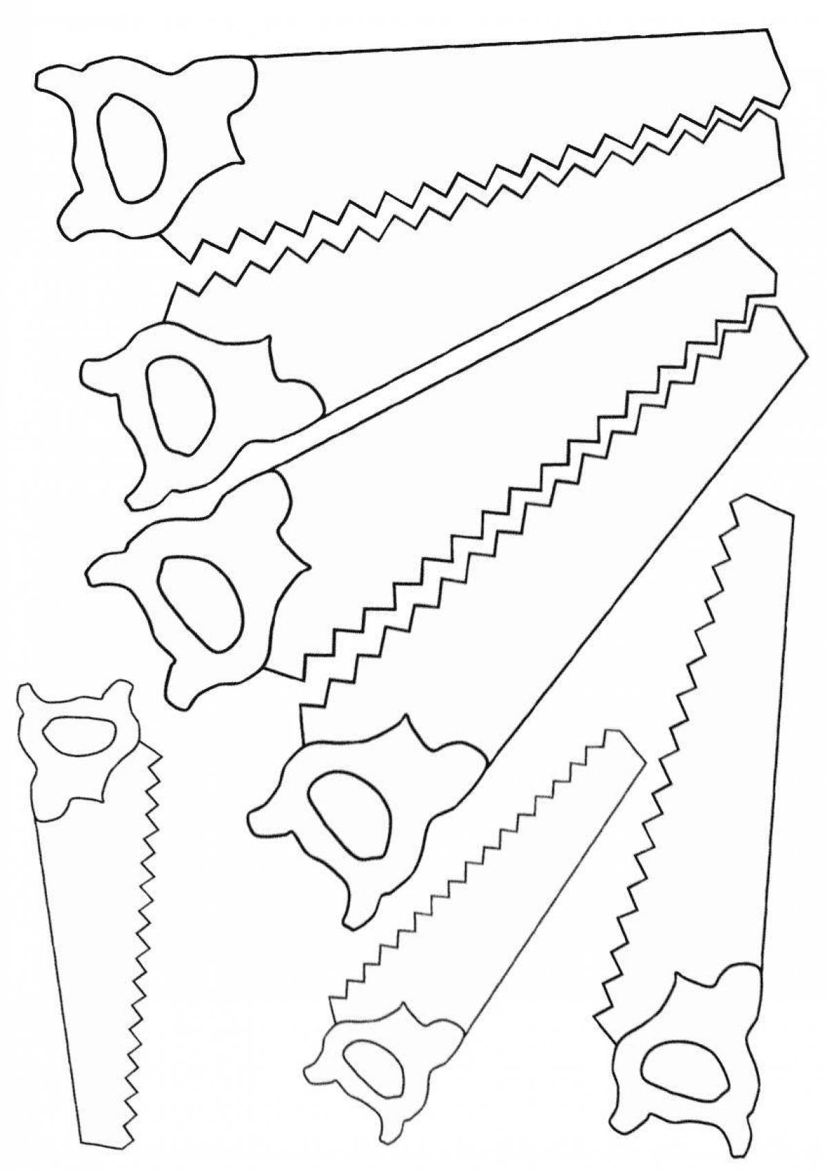 Colorful saw coloring page