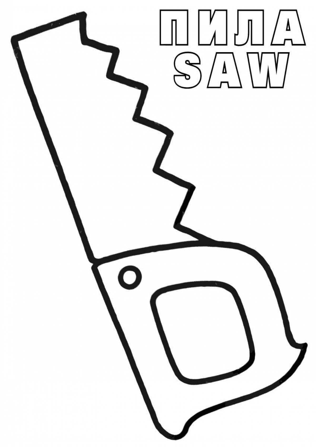 Glowing saw coloring page