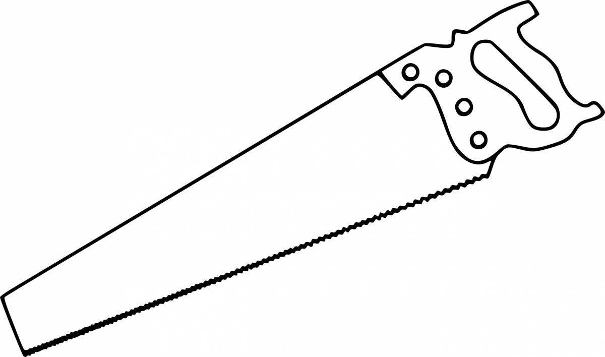 Impressive saw coloring page