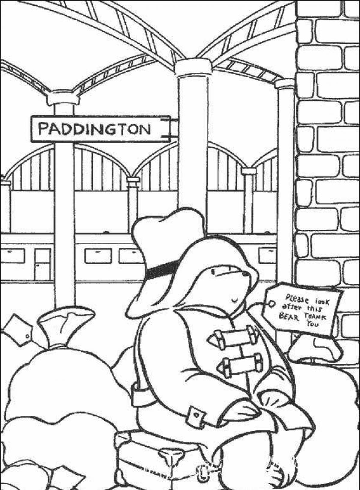 Charming paddington coloring page