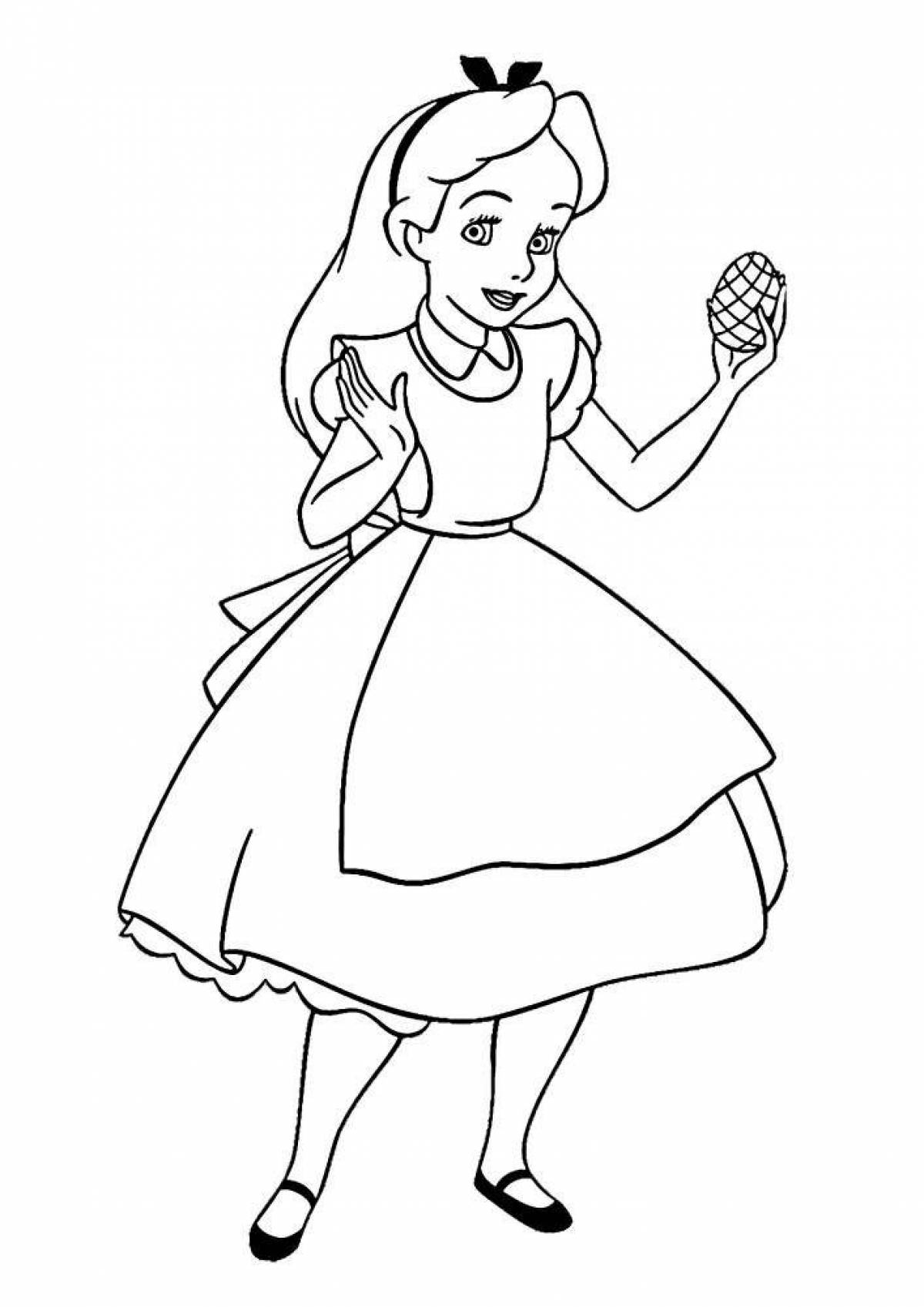 Alice finds funny coloring book