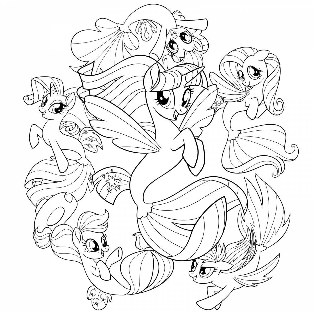 Outstanding pony coloring page