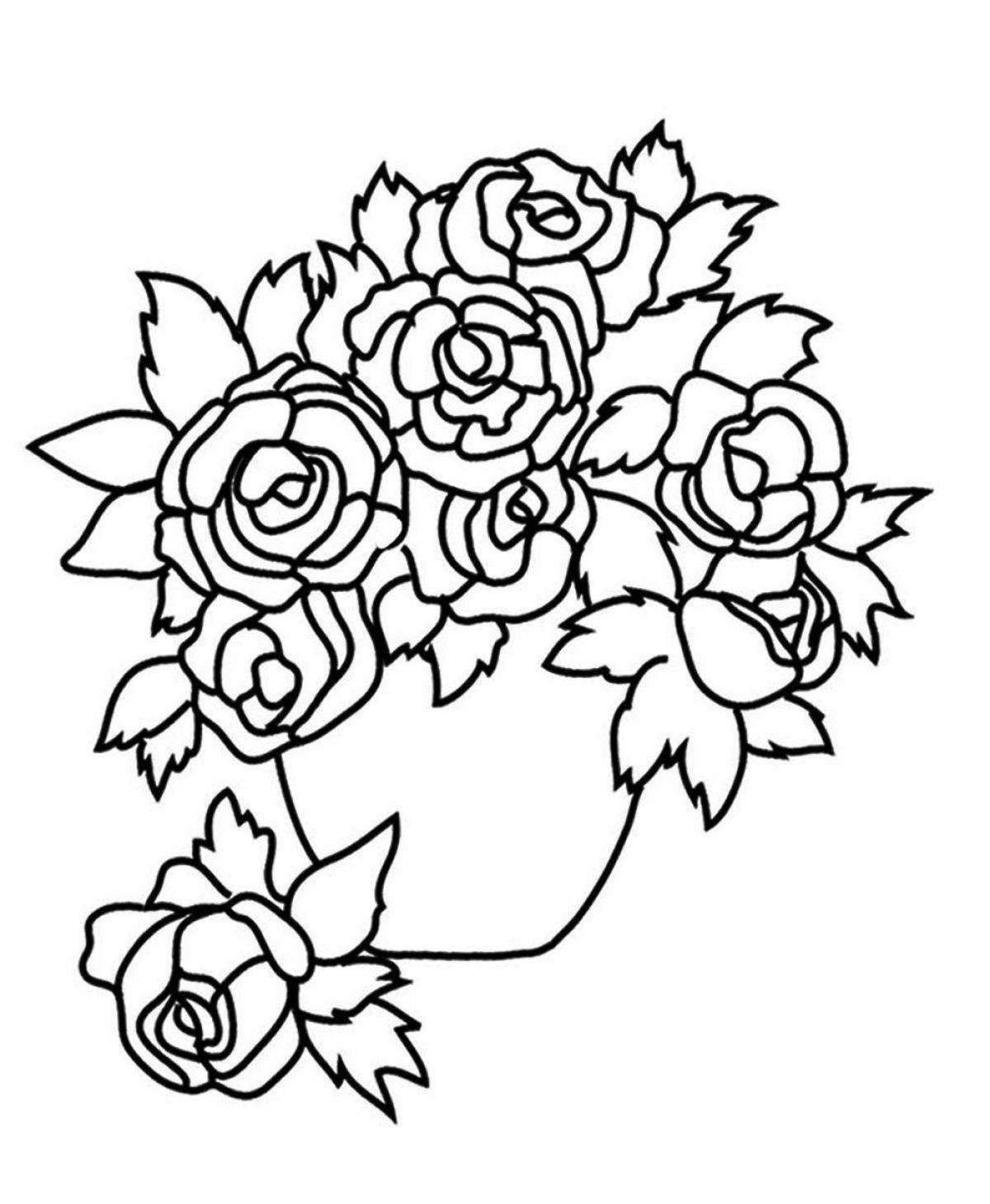 Colouring stunning bouquet of roses