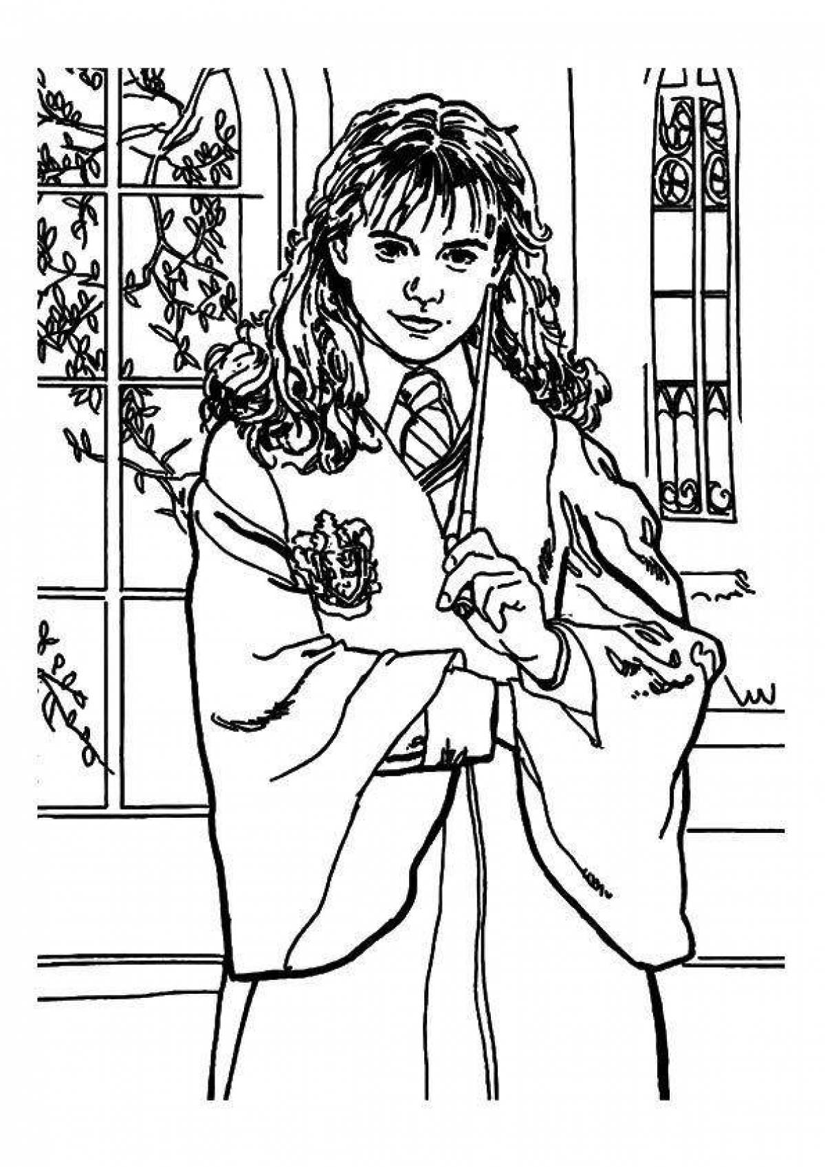 Coloring page charming hermione granger