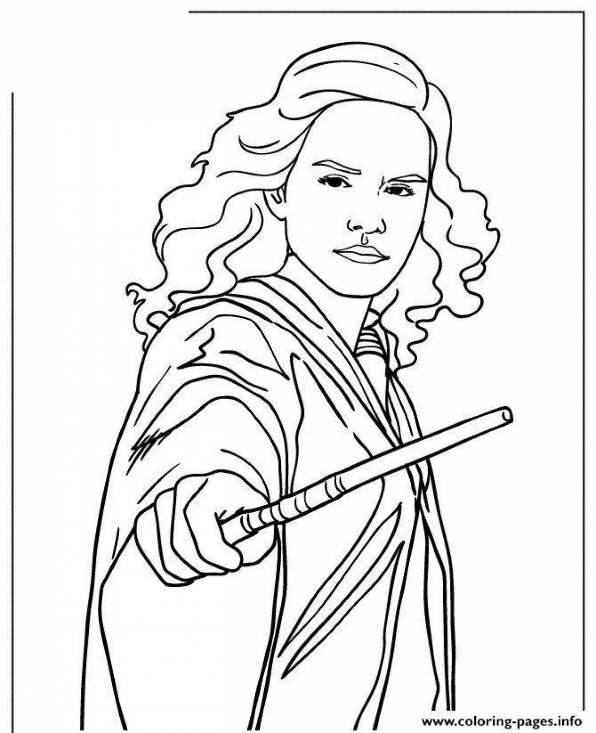 Awesome hermione granger coloring page