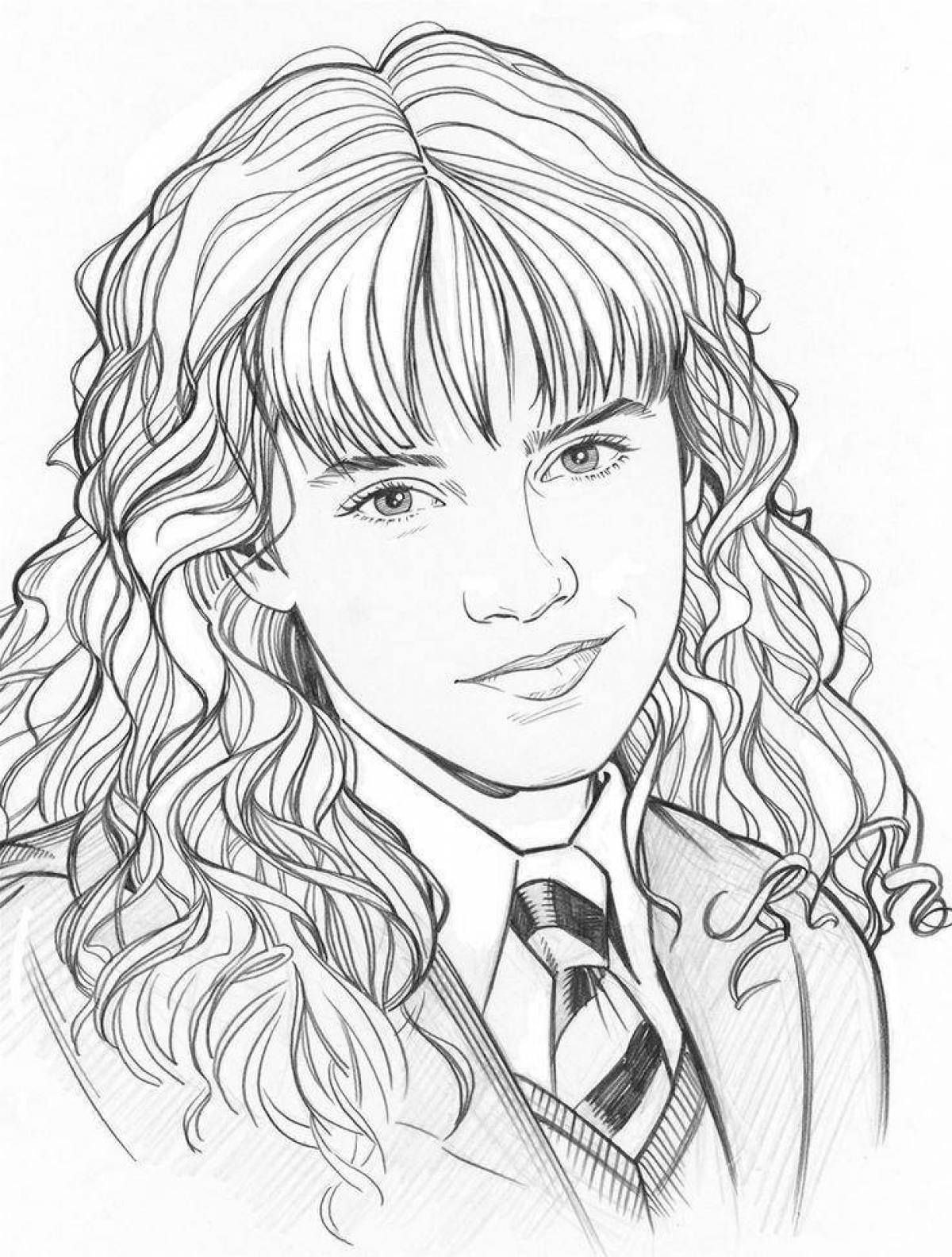 Gorgeous hermione granger coloring page
