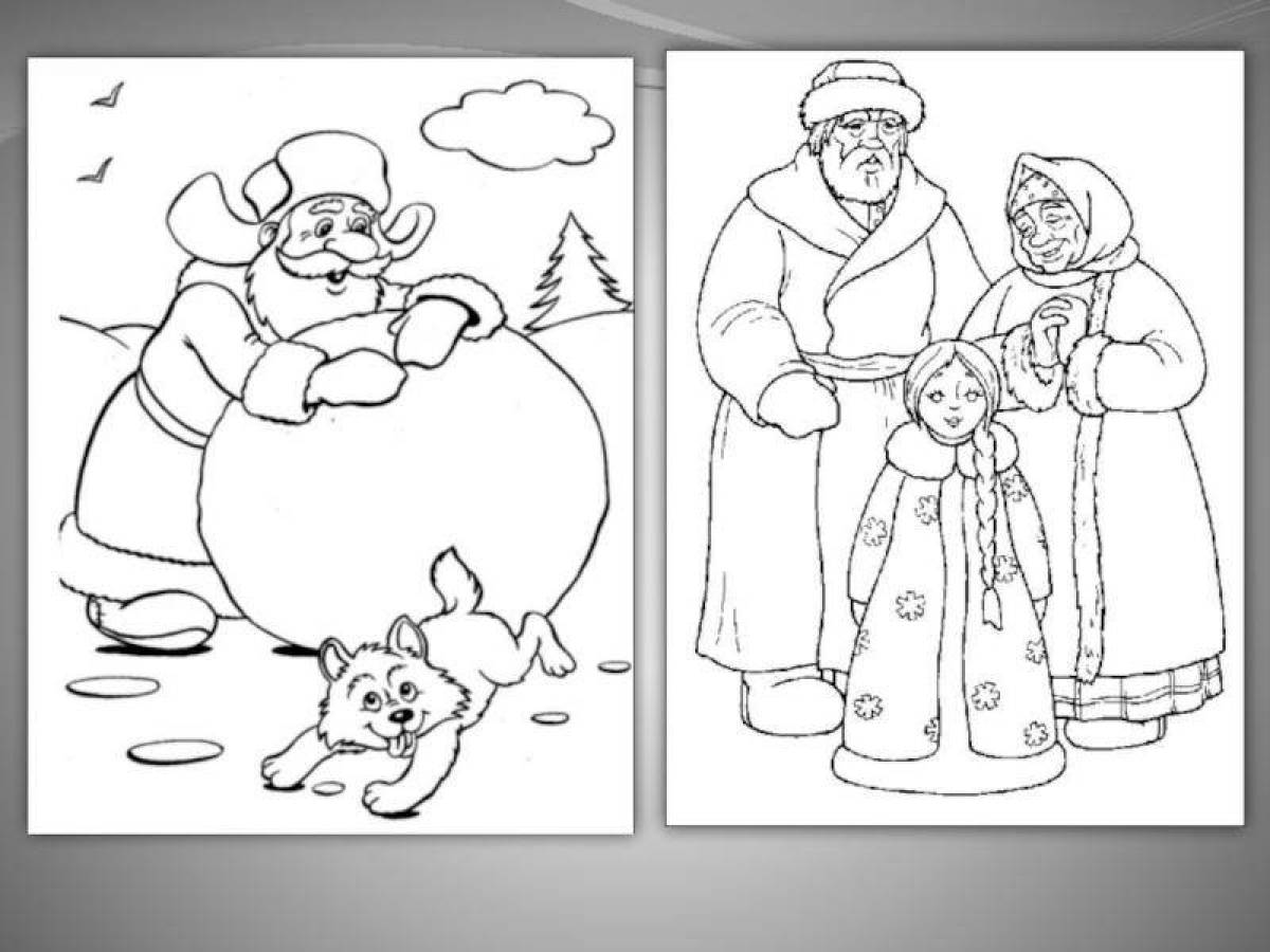 Charming snow maiden coloring book