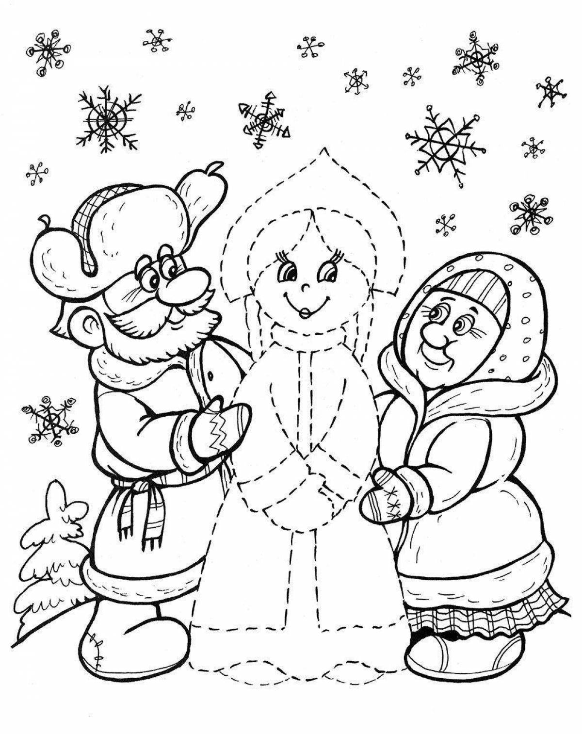 Coloring quirky snow maiden